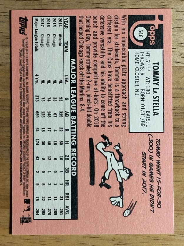 2018 Topps Heritage #546 Tommy La Stella
