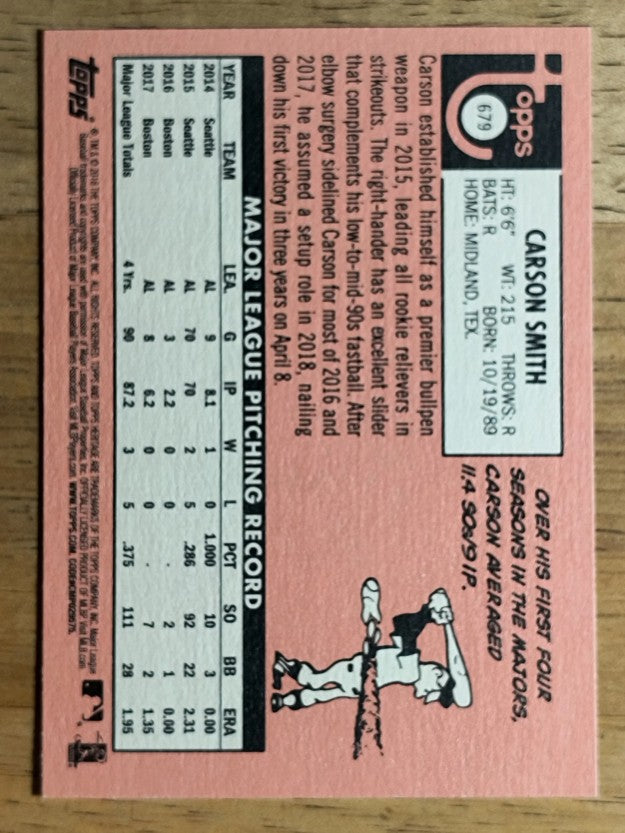 2018 Topps Heritage #679 Carson Smith