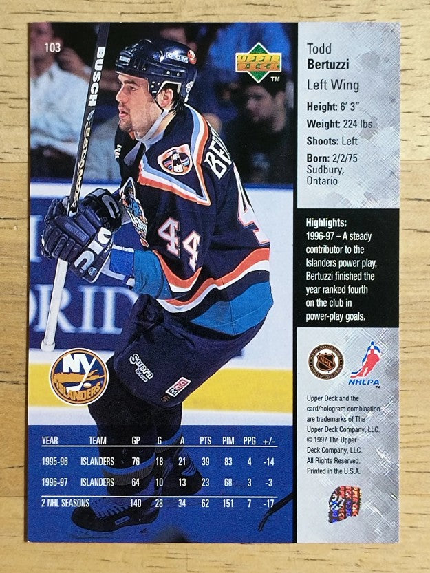 1997-98 Upper Deck #103 Todd Bertuzzi