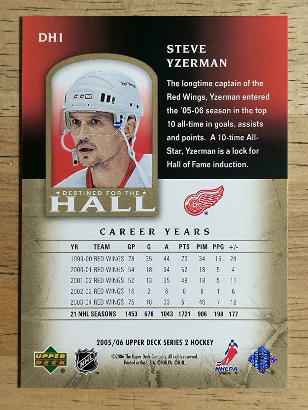 2005-06 Upper Deck Destined for the Hall #DH1 Steve Yzerman