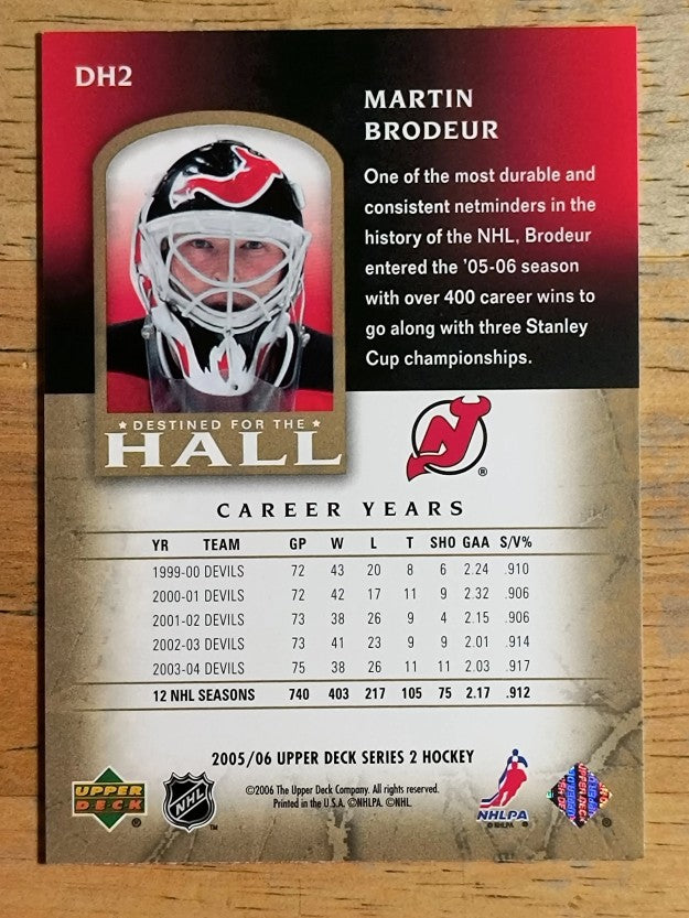 2005-06 Upper Deck Destined for the Hall #DH2 Martin Brodeur