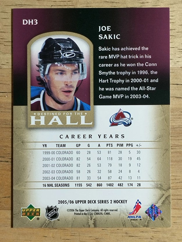 2005-06 Upper Deck Destined for the Hall #DH3 Joe Sakic