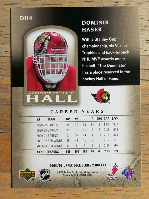 2005-06 Upper Deck Destined for the Hall #DH4 Dominik Hasek