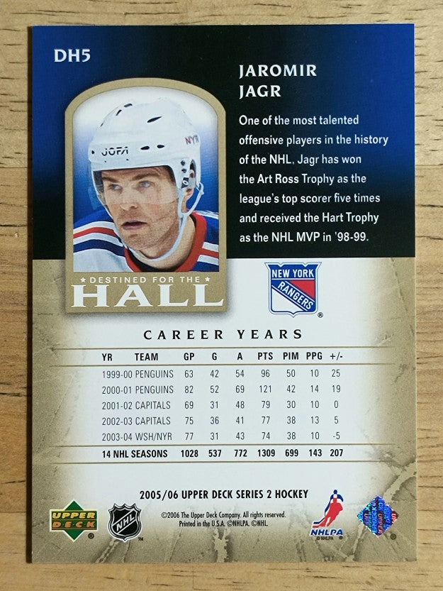 2005-06 Upper Deck Destined for the Hall #DH5 Jaromir Jagr