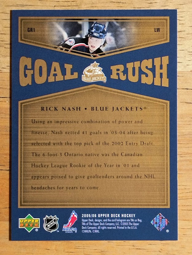 2005-06 Upper Deck Goal Rush #GR1 Rick Nash