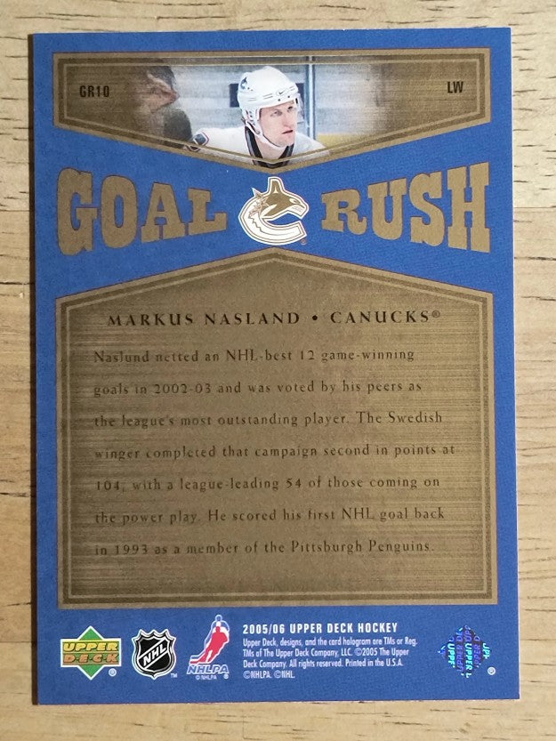 2005-06 Upper Deck Goal Rush #GR10 Markus Naslund