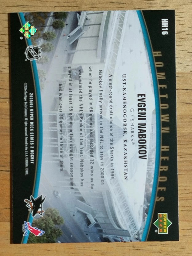 2005-06 Upper Deck Hometown Heroes #HH16 Evgeni Nabokov