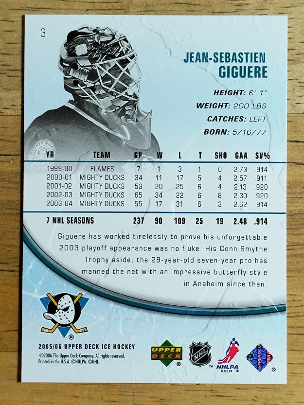 2005-06 Upper Deck Ice #3 Jean-Sebastien Giguere