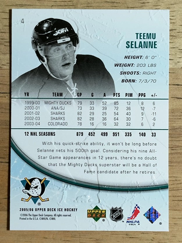 2005-06 Upper Deck Ice #4 Teemu Selanne