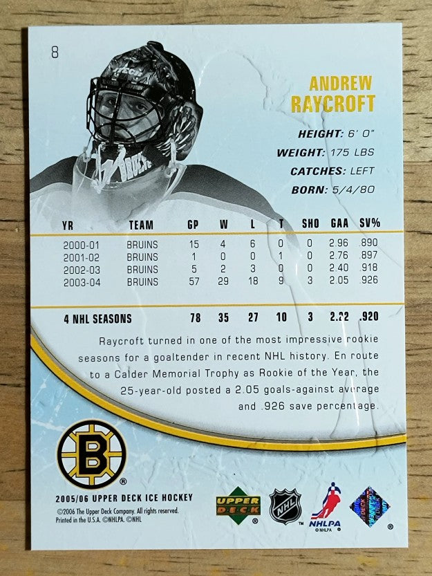 2005-06 Upper Deck Ice #8 Andrew Raycroft