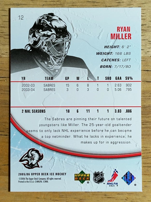 2005-06 Upper Deck Ice #12 Ryan Miller