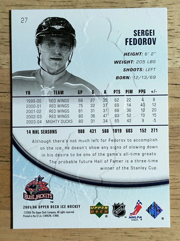 2005-06 Upper Deck Ice #27 Sergei Fedorov