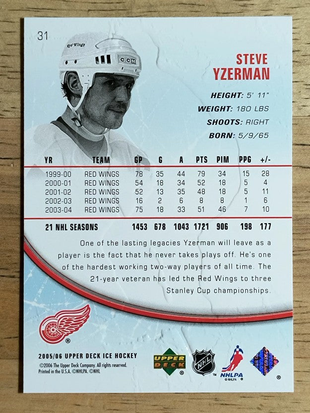 2005-06 Upper Deck Ice #31 Steve Yzerman