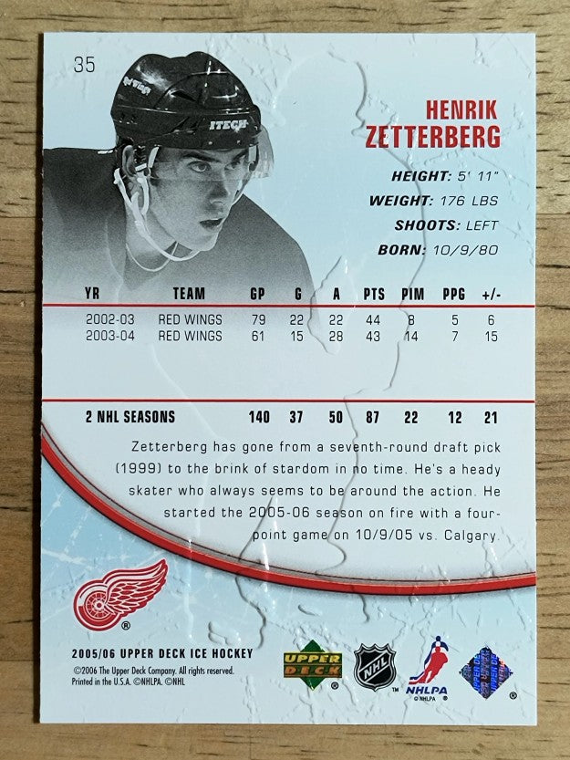 2005-06 Upper Deck Ice #35 Henrik Zetterberg