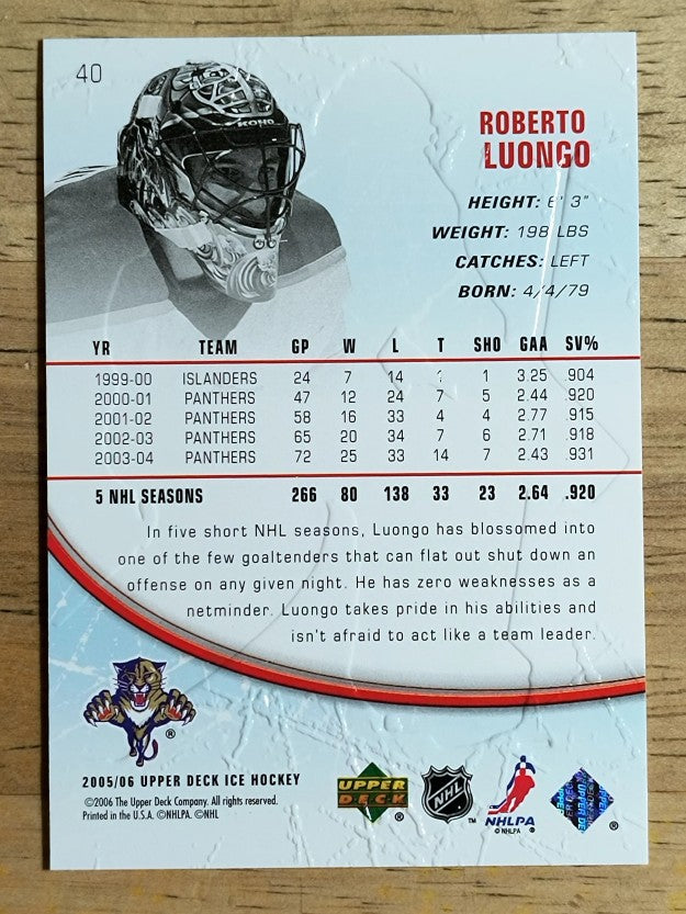 2005-06 Upper Deck Ice #40 Roberto Luongo