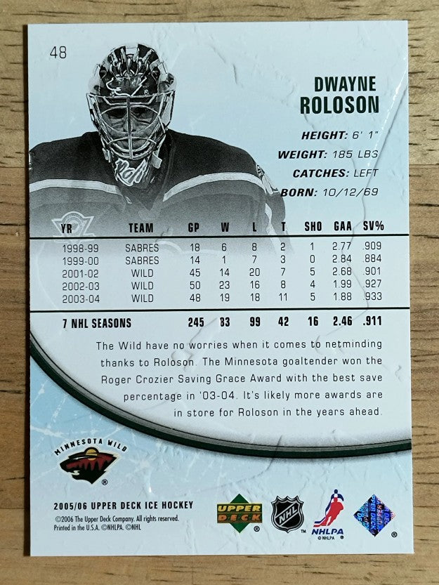 2005-06 Upper Deck Ice #48 Dwayne Roloson