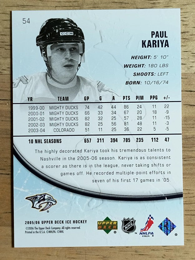 2005-06 Upper Deck Ice #54 Paul Kariya