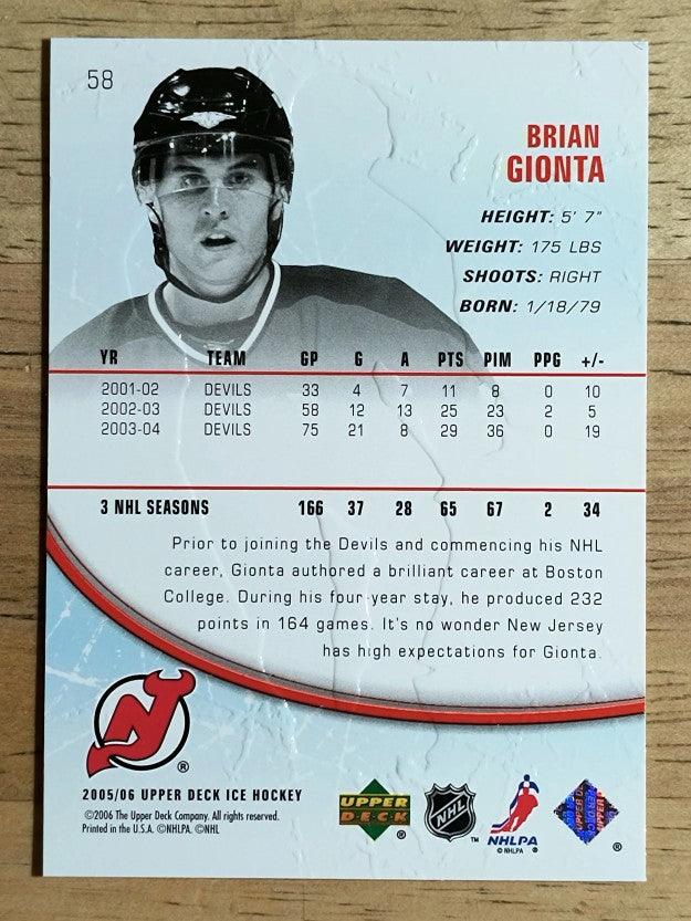 2005-06 Upper Deck Ice #58 Brian Gionta