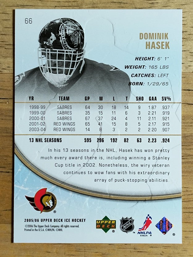 2005-06 Upper Deck Ice #66 Dominik Hasek