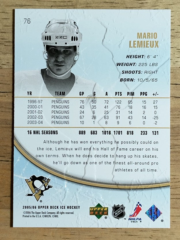 2005-06 Upper Deck Ice #76 Mario Lemieux