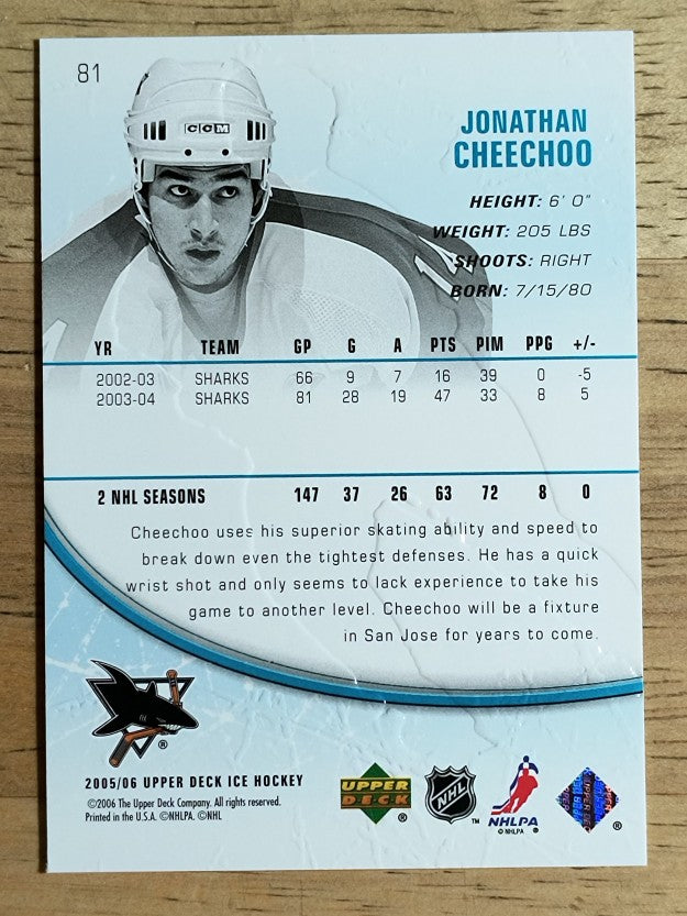 2005-06 Upper Deck Ice #81 Jonathan Cheechoo