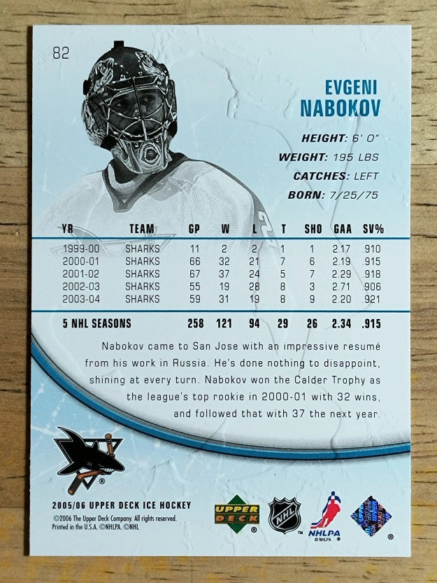 2005-06 Upper Deck Ice #82 Evgeni Nabokov
