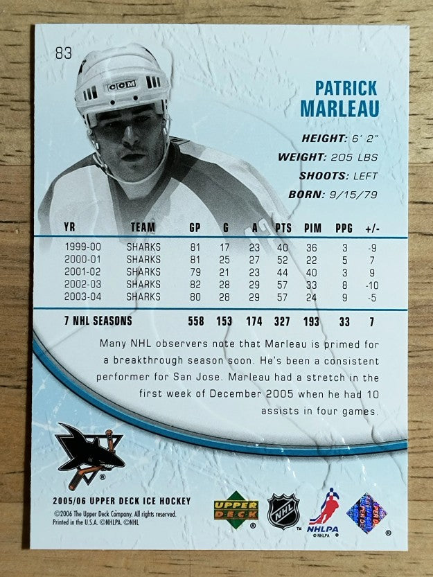 2005-06 Upper Deck Ice #83 Patrick Marleau