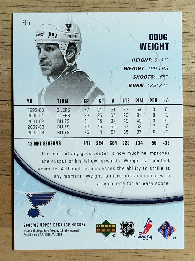 2005-06 Upper Deck Ice #85 Doug Weight
