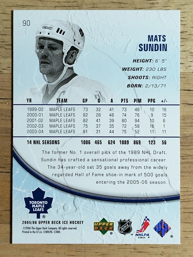 2005-06 Upper Deck Ice #90 Mats Sundin