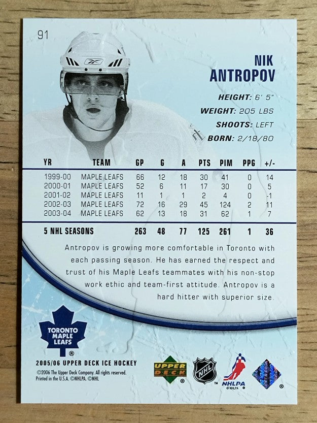 2005-06 Upper Deck Ice #91 Nik Antropov