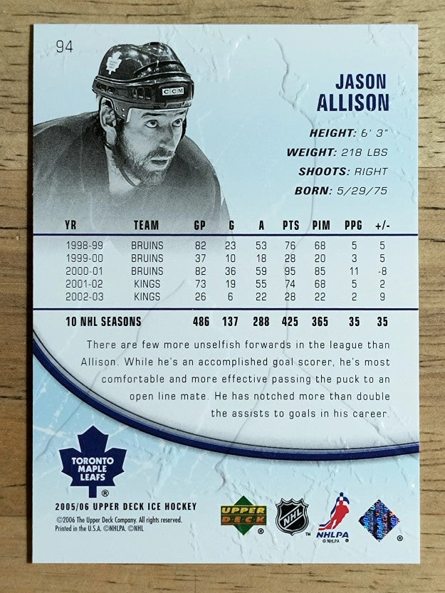 2005-06 Upper Deck Ice #94 Jason Allison
