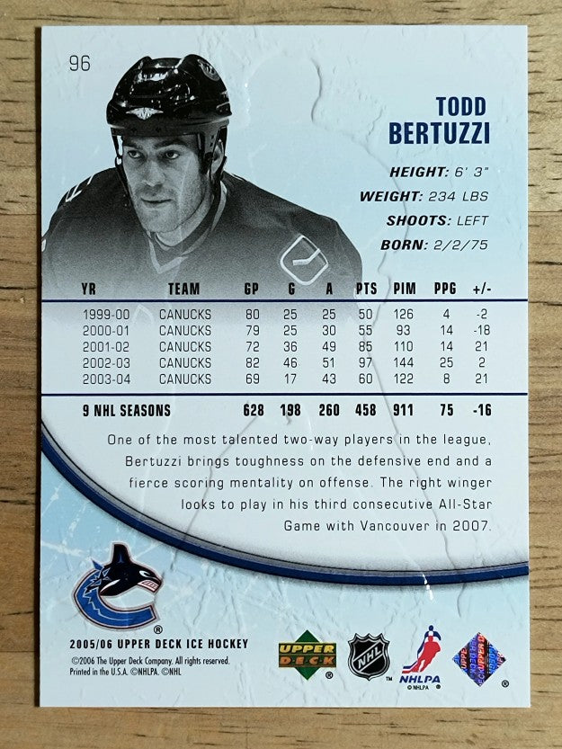 2005-06 Upper Deck Ice #96 Todd Bertuzzi