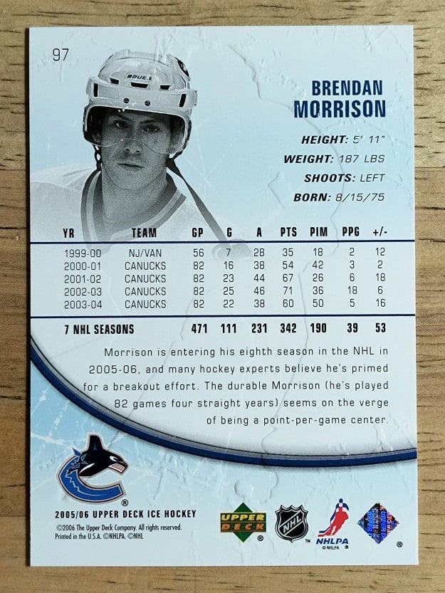 2005-06 Upper Deck Ice #97 Brendan Morrison