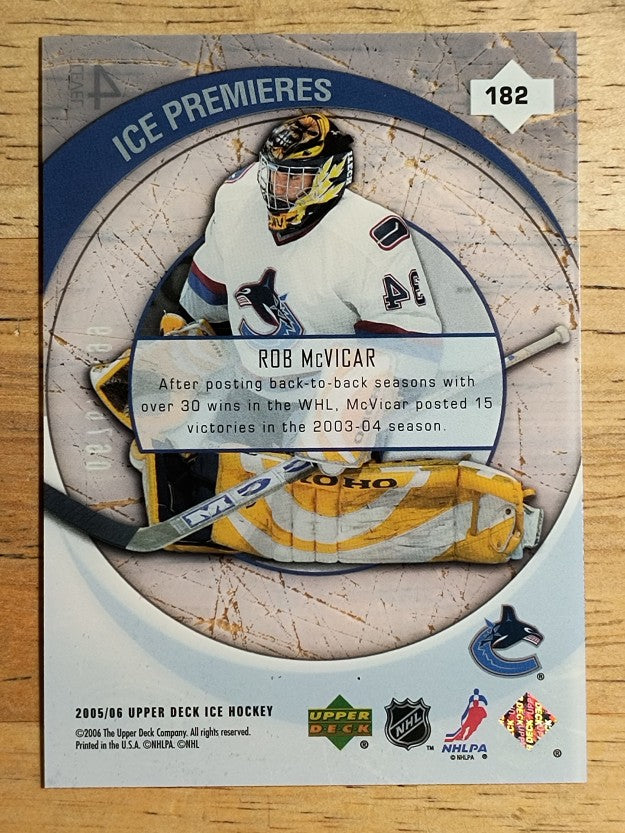 2005-06 Upper Deck Ice #182 Rob McVicar RC