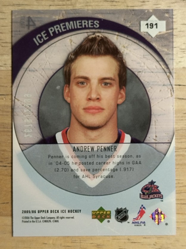 2005-06 Upper Deck Ice #191 Andrew Penner RC