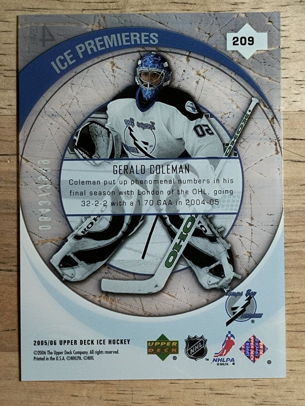 2005-06 Upper Deck Ice #209 Gerald Coleman RC