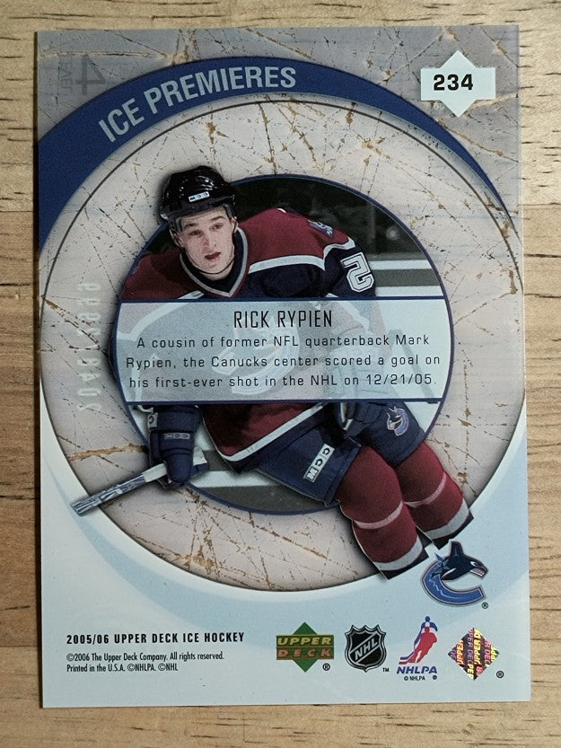 2005-06 Upper Deck Ice #234 Rick Rypien RC