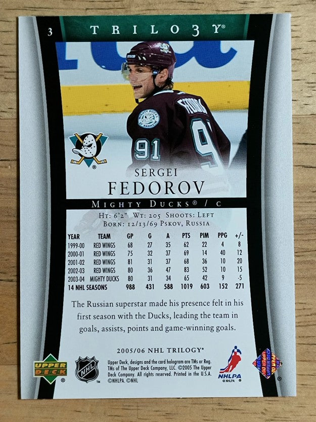 2005-06 Upper Deck Trilogy #3 Sergei Fedorov
