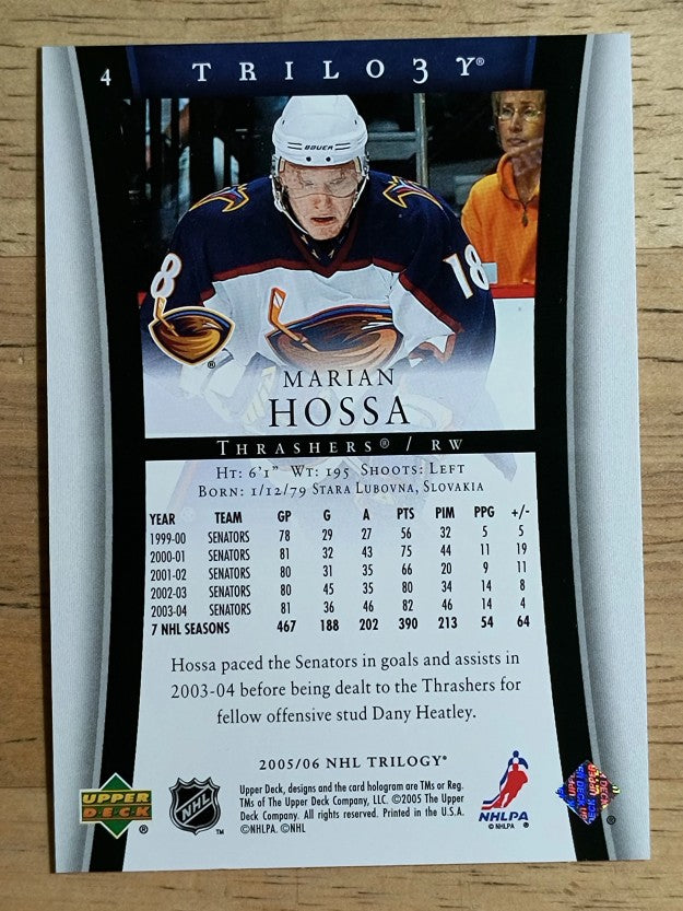 2005-06 Upper Deck Trilogy #4 Marian Hossa