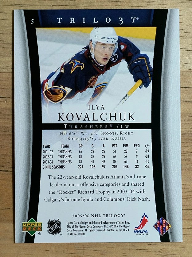2005-06 Upper Deck Trilogy #5 Ilya Kovalchuk