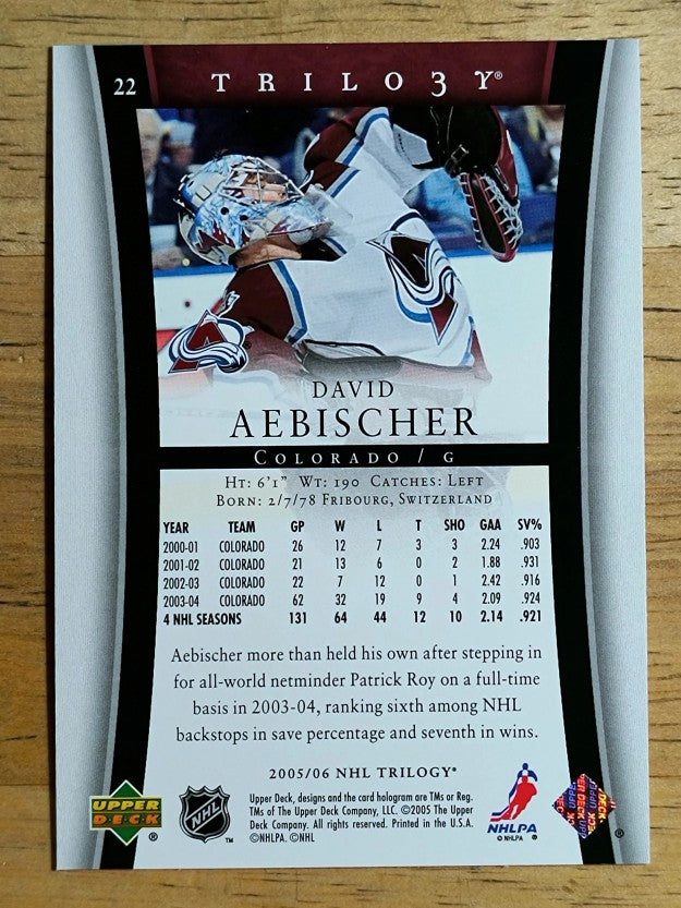 2005-06 Upper Deck Trilogy #22 David Aebischer