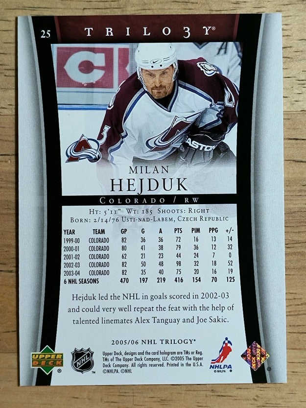 2005-06 Upper Deck Trilogy #25 Milan Hejduk