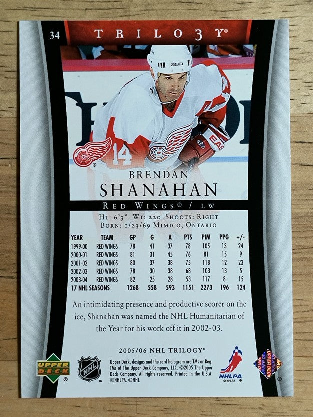 2005-06 Upper Deck Trilogy #34 Brendan Shanahan