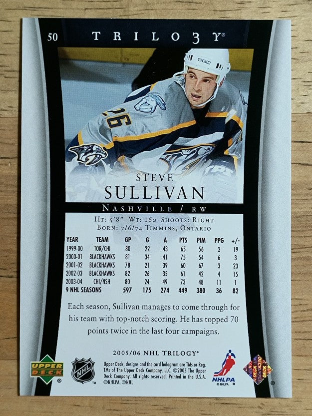 2005-06 Upper Deck Trilogy #50 Steve Sullivan