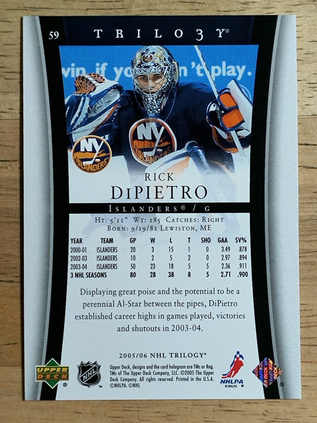 2005-06 Upper Deck Trilogy #59 Rick DiPietro