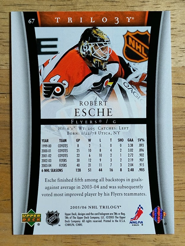 2005-06 Upper Deck Trilogy #67 Robert Esche
