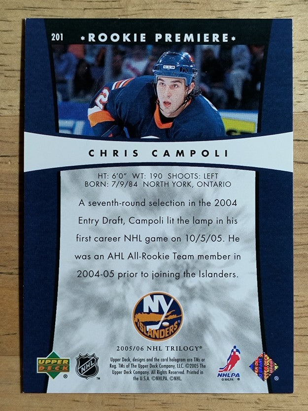 2005-06 Upper Deck Trilogy #201 Chris Campoli RC