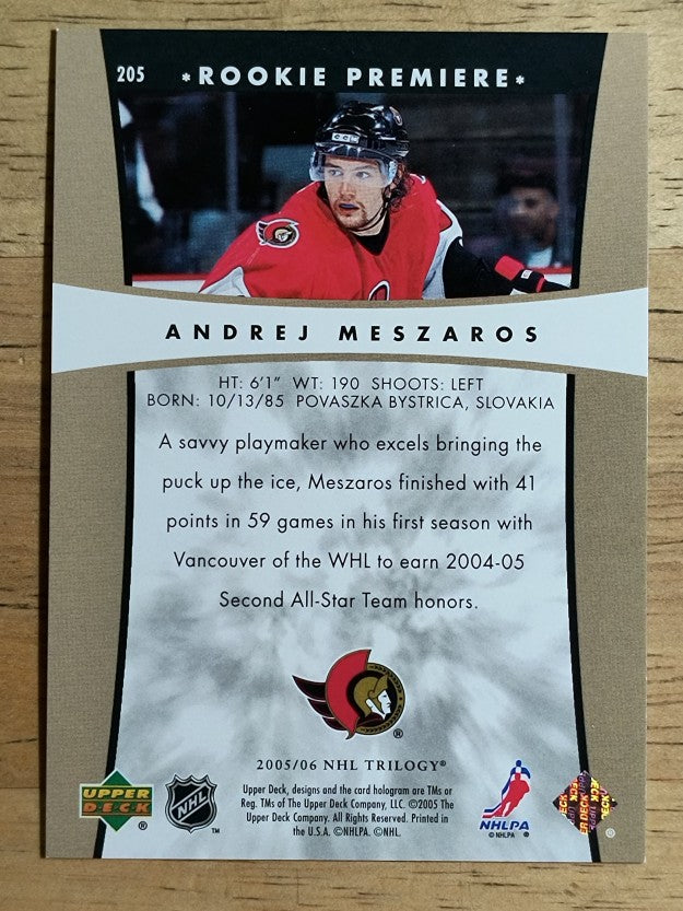 2005-06 Upper Deck Trilogy #205 Andrej Meszaros RC