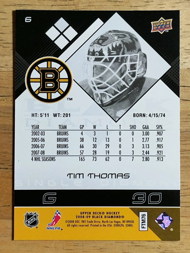 2008-09 Black Diamond #6 Tim Thomas