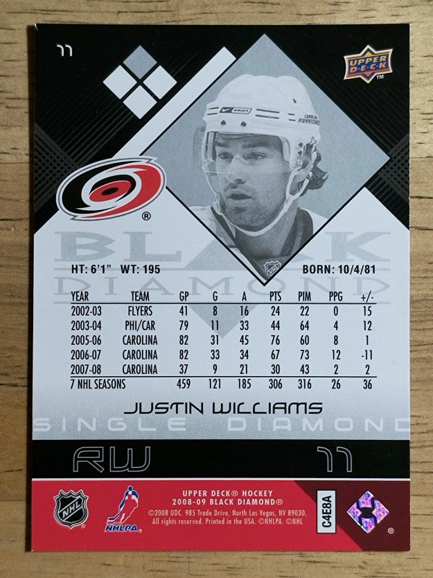 2008-09 Black Diamond #11 Justin Williams